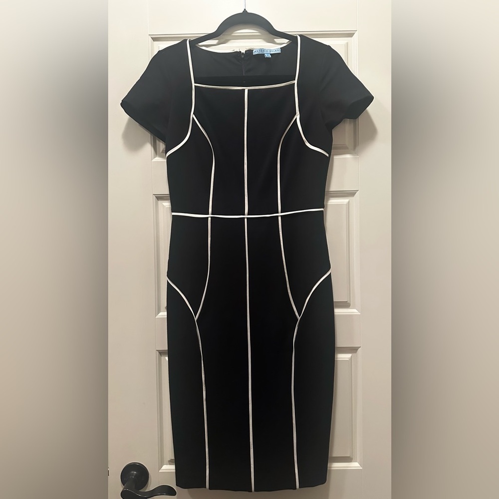 ANTONIO MELANI Black Dress with White Piping